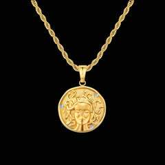 Medusa Gold Coin Pendant