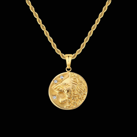 Lion Gold Coin Pendant