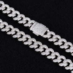 Cuban Link + Tennis White Gold Set