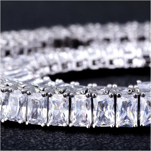 Baguette Cut Necklace White Gold (6mm)