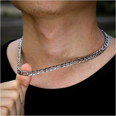 Figaro Chain 7mm White Gold