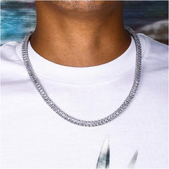 Baguette Cut Necklace White Gold (6mm)