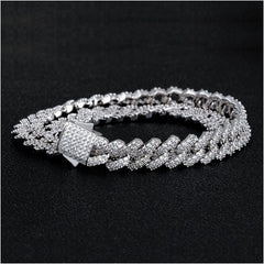 Diamond Prong Chain White Gold 12mm