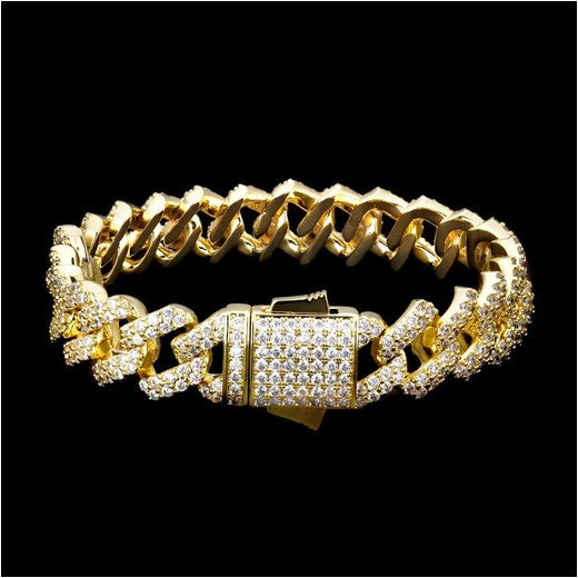 Diamond Prong Link Bracelet 12mm