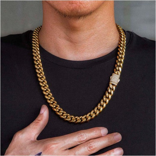 Cuban Link Iced Clasp Chain 12mm