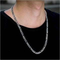 Figaro Chain 7mm White Gold