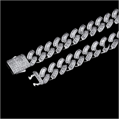 Diamond Baguette Cuban Link Chain (12mm)