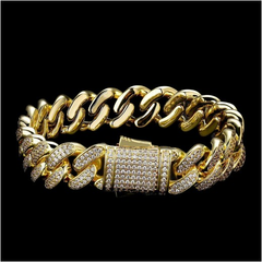 Cuban Link with Diamonds 14K 12mm