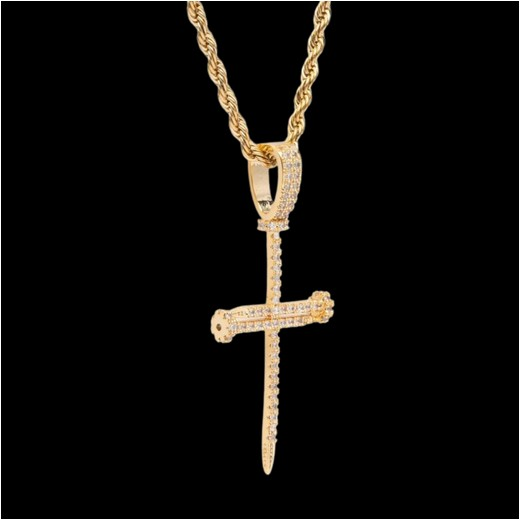 Diamond Nail Cross Pendant