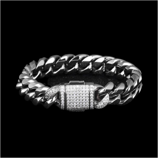 Cuban Link Bracelet with Iced Clasp (12mm)