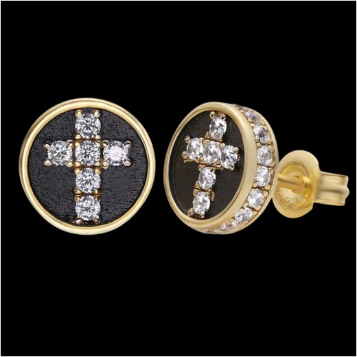 Circle Cross Stud Earrings