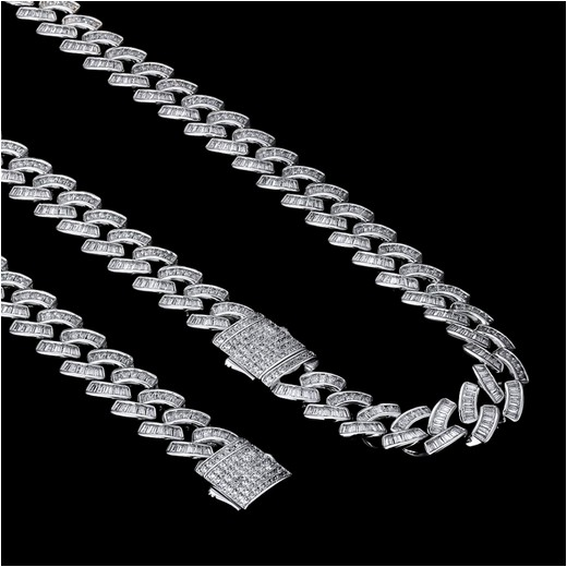 Diamond Baguette Cuban Link Chain (12mm)