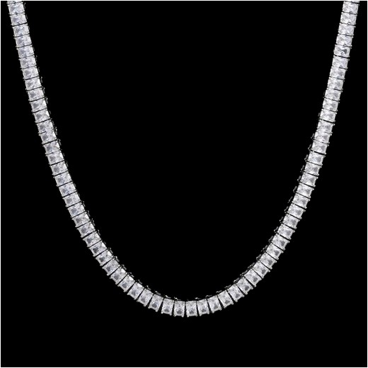 Baguette Cut Necklace White Gold (6mm)