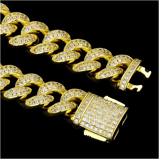 Cuban Link with Diamonds 14K 12mm