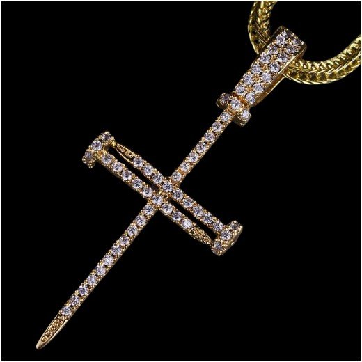 Diamond Nail Cross Pendant