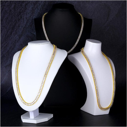 Gold Baguette Cut Necklace Gold (6mm)