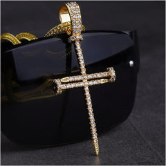 Diamond Nail Cross Pendant