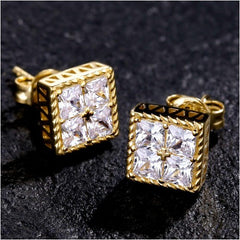 Square Twist Diamond Studs