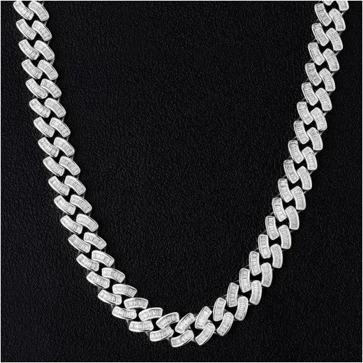 Diamond Baguette Cuban Link Chain (12mm)