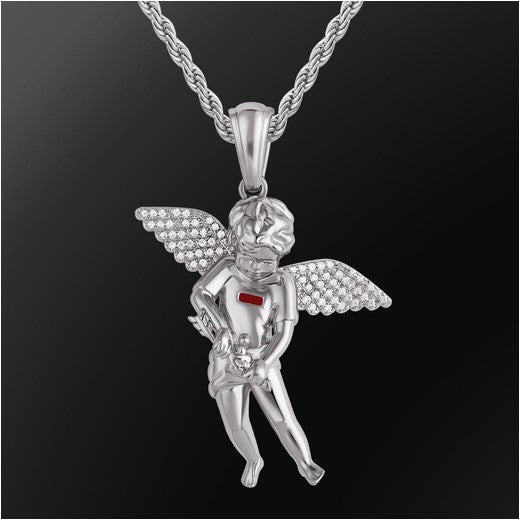 Icy Cupid With Rope Chain
