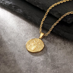 St Christopher Gold Coin Pendant