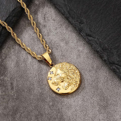 Lion Gold Coin Pendant