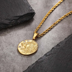 Lion Gold Coin Pendant