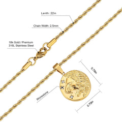 Lion Gold Coin Pendant