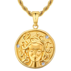 Medusa Gold Coin Pendant