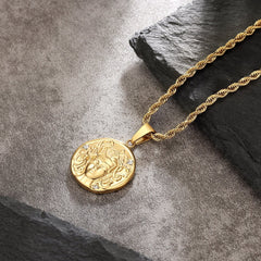 Medusa Gold Coin Pendant