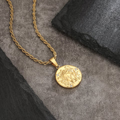 Medusa Gold Coin Pendant
