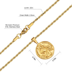 St Christopher Gold Coin Pendant