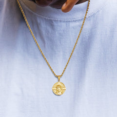 Jesus on Cross Gold Coin Pendant