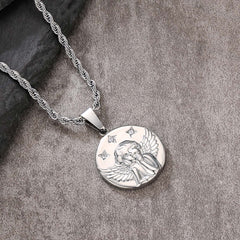 Angle Gold Coin Pendant