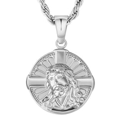 Jesus on Cross Gold Coin Pendant