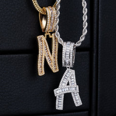 Iced Baguette Letters Pendant-krkcom