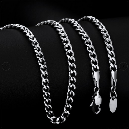 Cuban Link Chain White Gold (4mm)