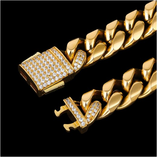 Cuban Link Bracelet Iced Clasp (12mm)