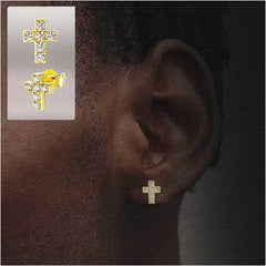 Diamond Cross Stud Earrings